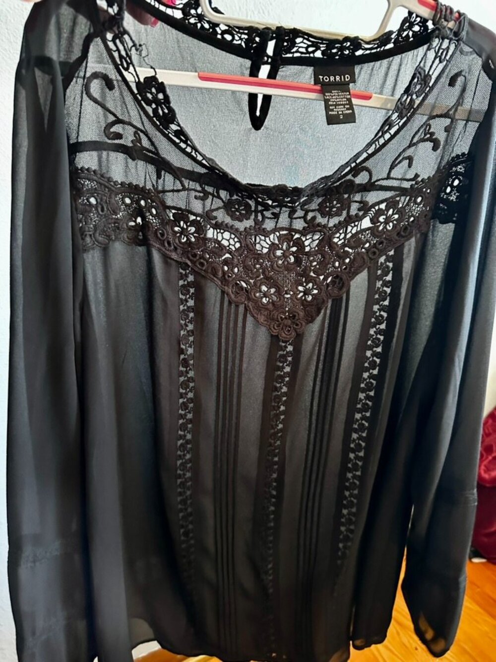 Torrid Lace Sheer Top - Size 2x